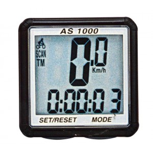 Компьютер AS-1000, беспроводной, 8 функций, двухстрочный дисплей, серебрянная оправа дисплея, в