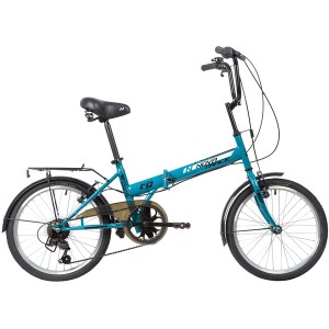 Велосипед NOVATRACK складной 20", TG 30, синий, 6 скор.Shimano TY-21, тормоз V-brake, багажник